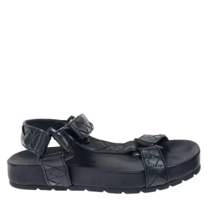 Sandália Bottega Veneta Rasteira Intrecciato Preta