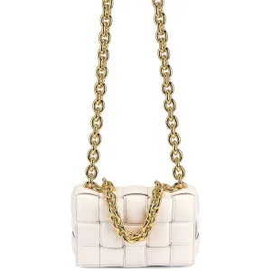 Bolsa Bottega Veneta Padded Cassette Chain Branca
