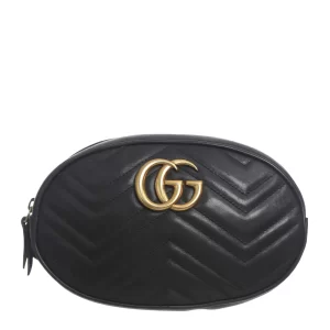 Pochete Gucci Marmont Couro Preto