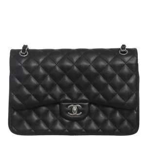 Bolsa Chanel Double Flap Jumbo Lambskin Preto