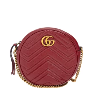 Bolsa Gucci GG Marmont Round Vermelha