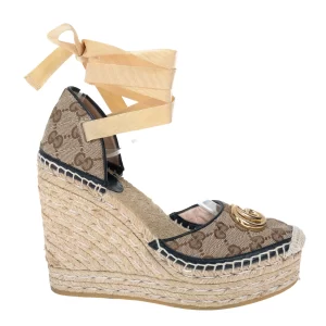 Sandália Gucci Marmont Anabela Canvas