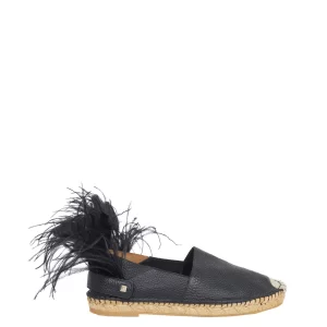 Espadrille Valentino Plumas Preta Tam 35 Br