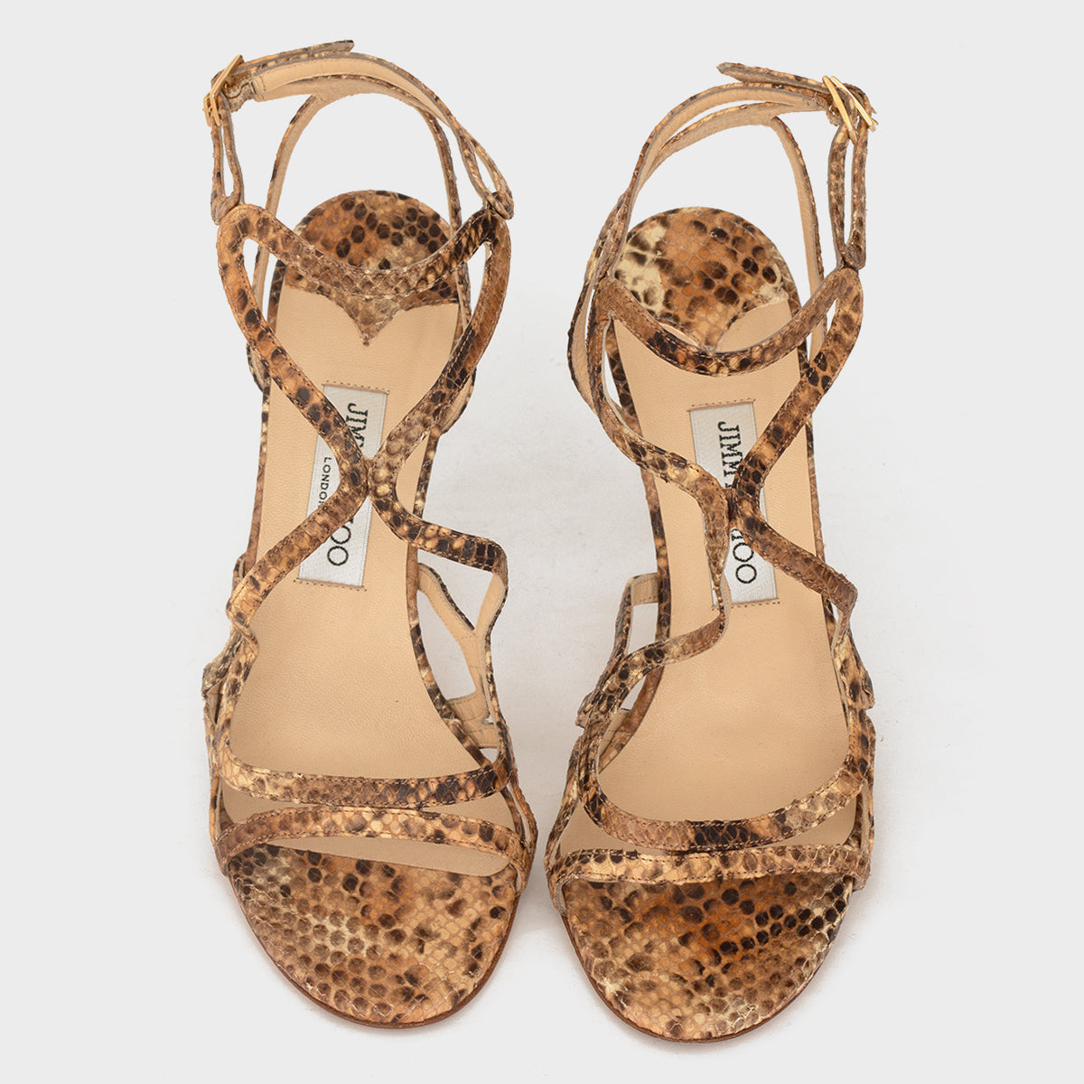Sandália Jimmy Choo de Couro Bege Tam. 40