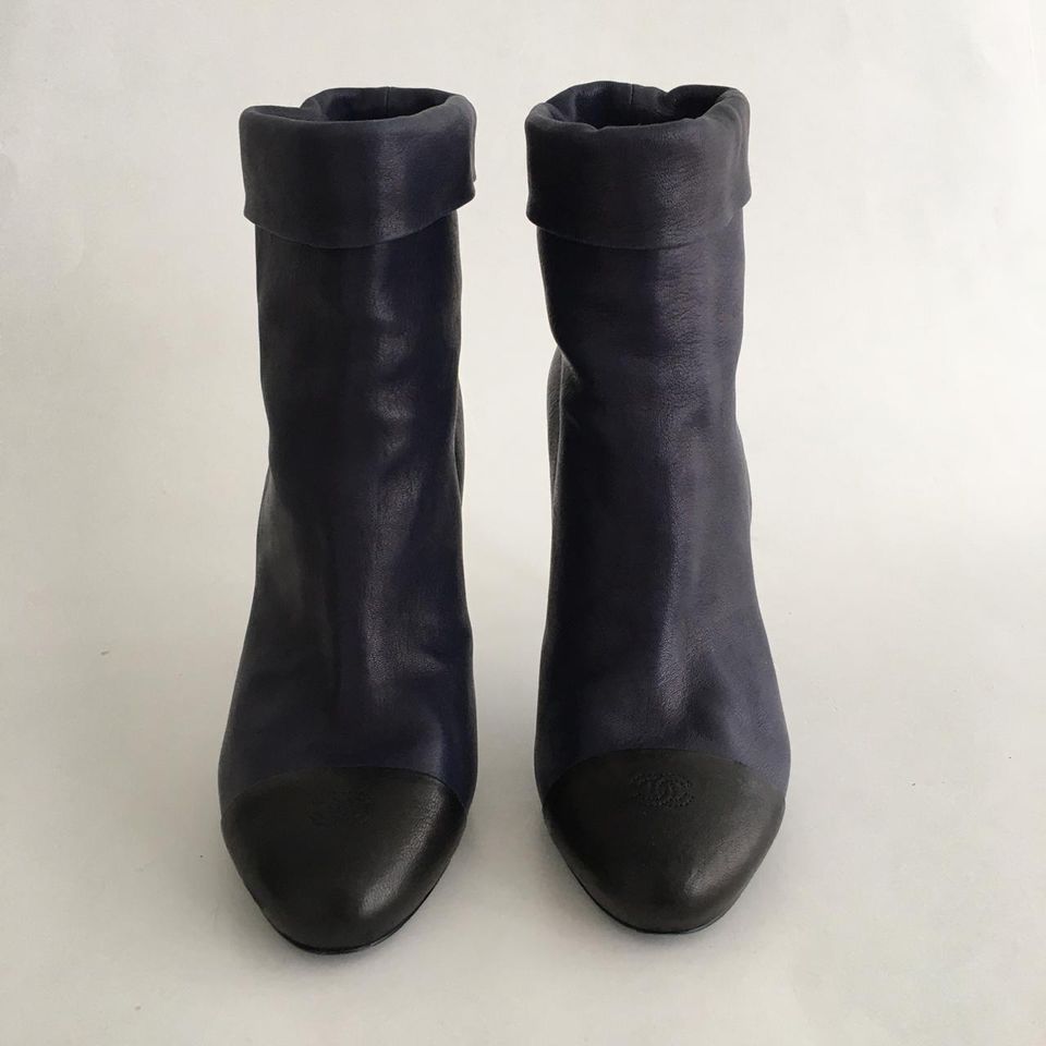 Bota Chanel Ankle Azul Tam. 39,5