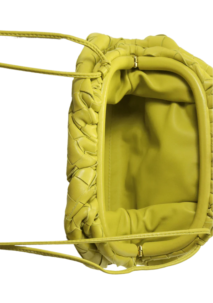 Bolsa Bottega Veneta Mini Pouch Intrecciato Verde Lima
