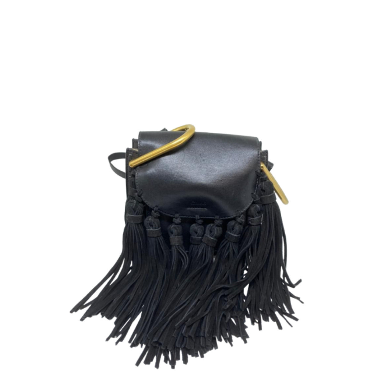 Bolsa Chloé Houdon Preta c/ Franjas Pequena