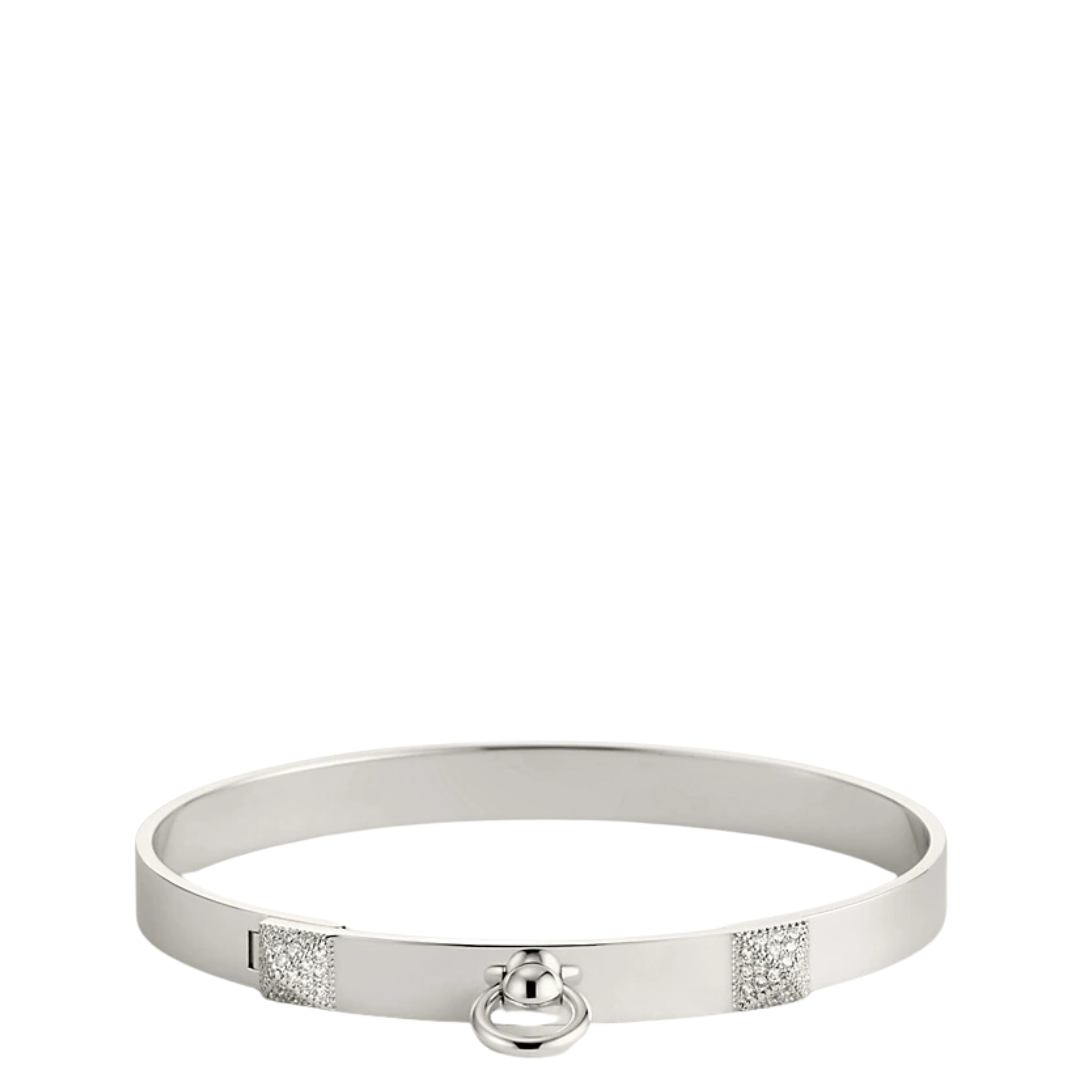 Bracelete Hermes Collier de Chien Ouro Branco