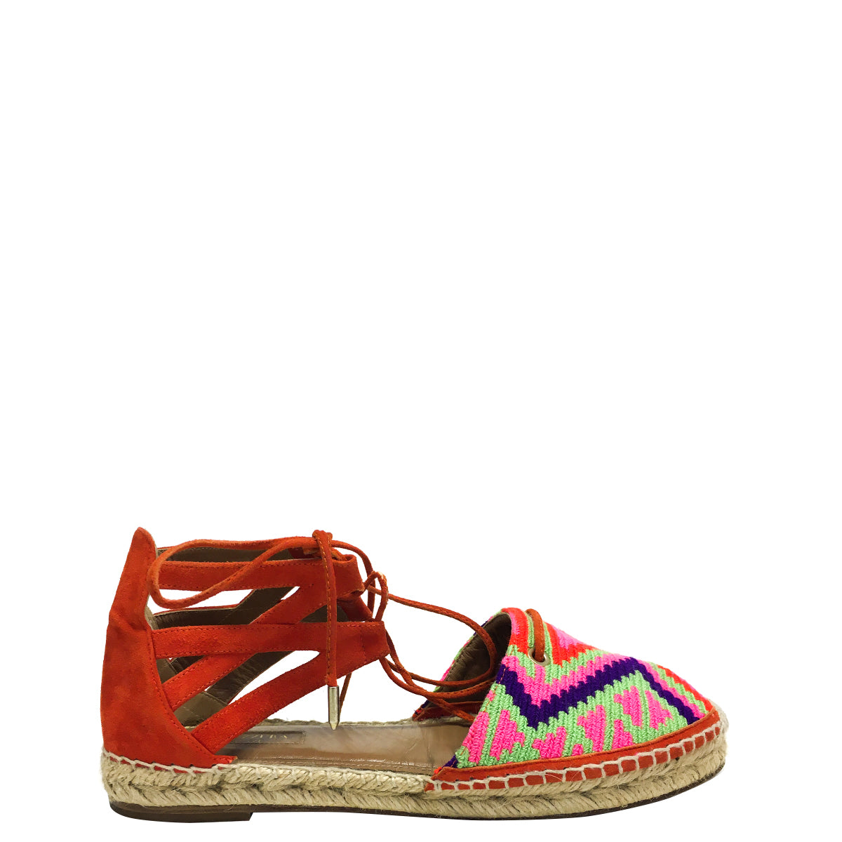 Espadrille Aquazzura Vermelha e Pink Tam. 38,5