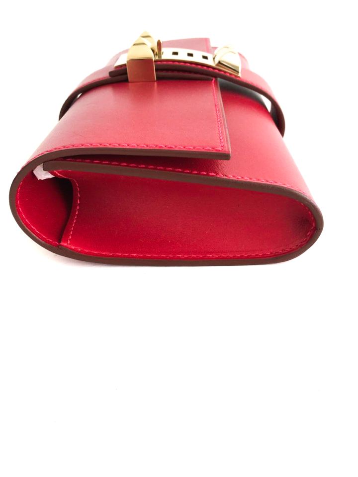 Clutch Hermès Médor Leather Vermelha 24 cm