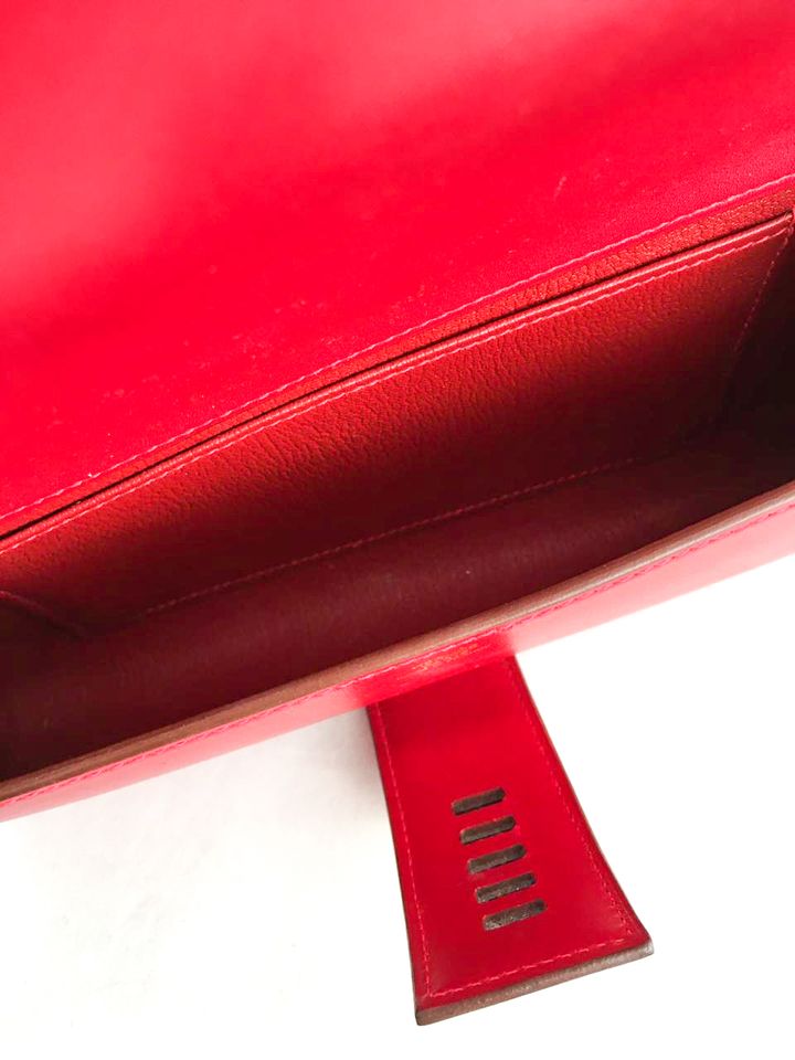 Clutch Hermès Médor Leather Vermelha 24 cm