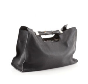 Bolsa Gucci Bamboo Leather Preta Grande
