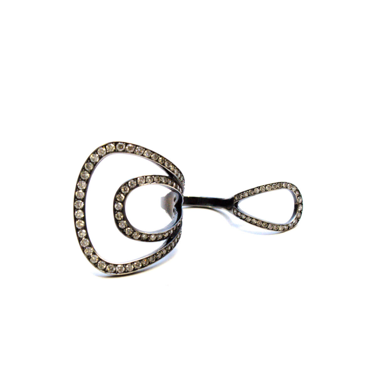 Anel Jack Vartanian Gala Gota Ouro Rodio Negro Diamante