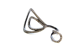 Anel Jack Vartanian Gala Gota Ouro Rodio Negro Diamante