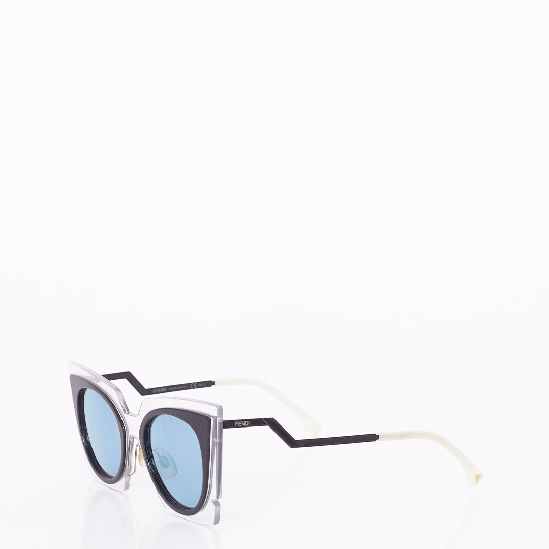 Óculos Fendi Gatinho Transparente e Preto