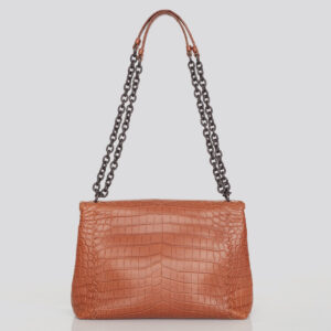 Bolsa Bottega Veneta Intrecciato Croco Marrom