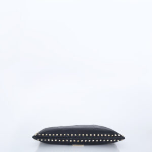 Clutch Valentino Preta c/ Studs Dourados Grande