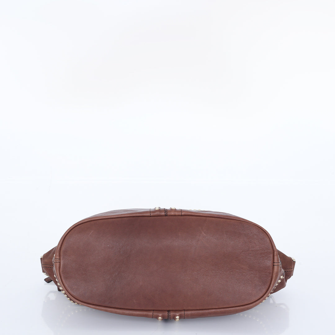 Bolsa Givenchy Vintage Marrom c/ Ferragens Douradas Grande
