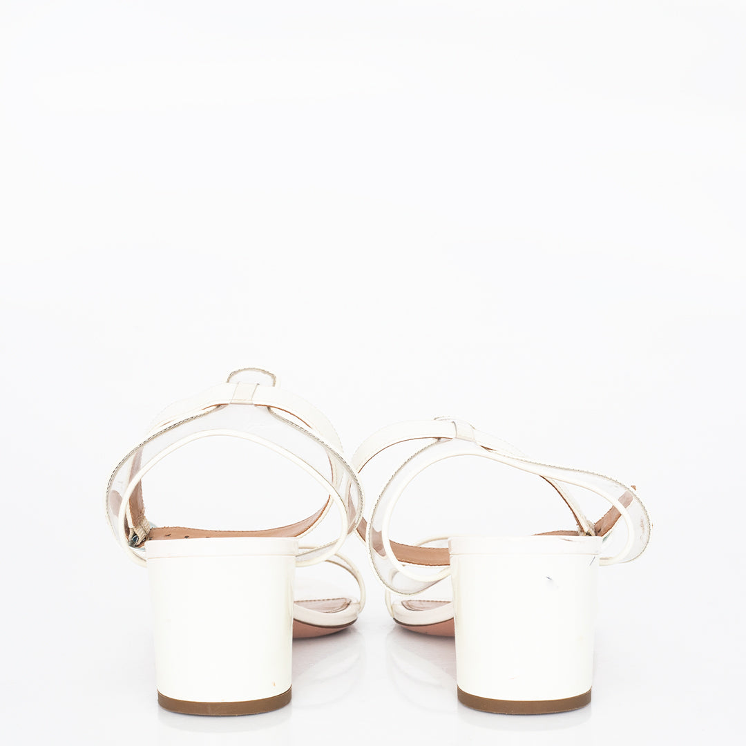 Sandália Aquazzura Branca Tam. 40,5