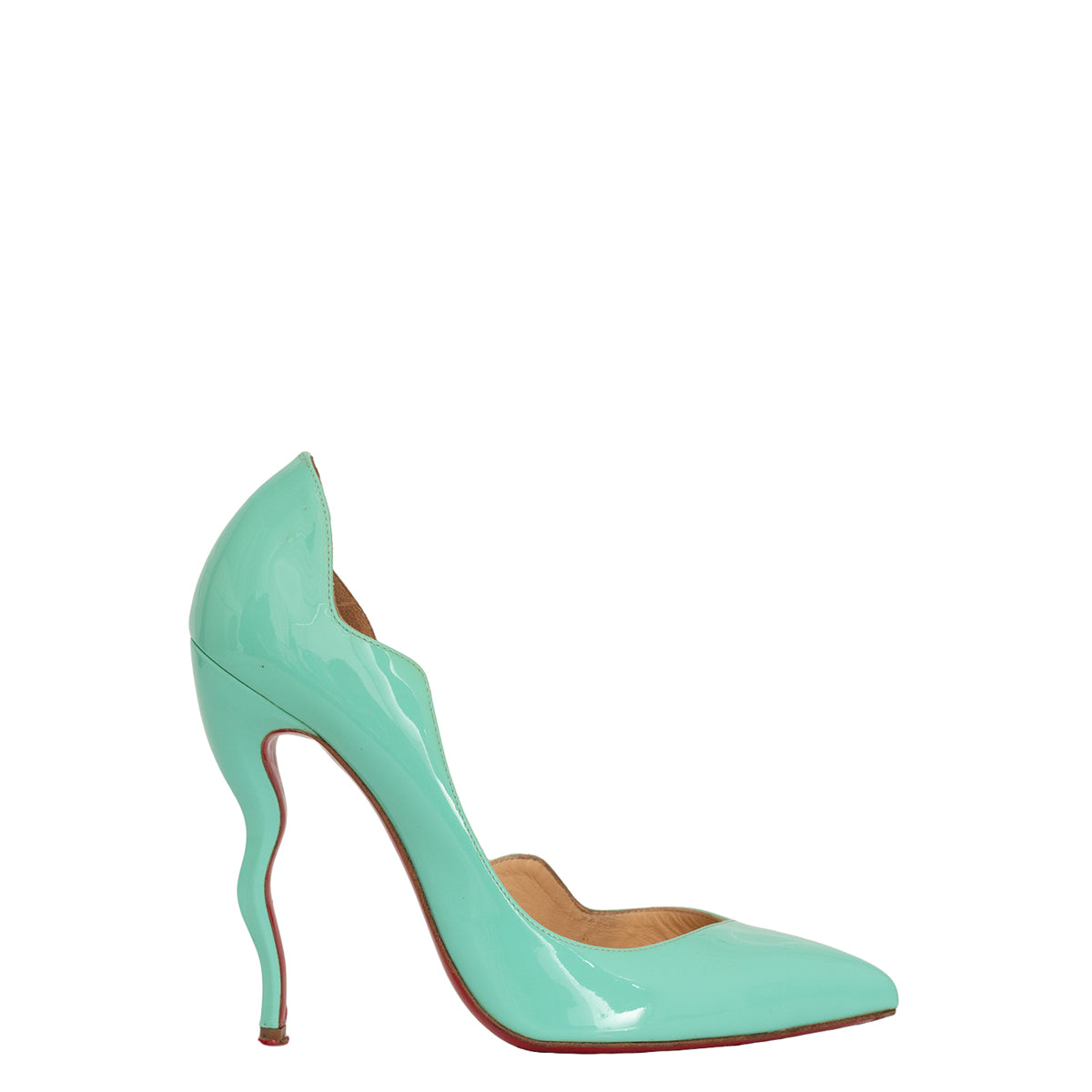 Scarpin Christian Louboutin Wavy Mirage Heel Signature Turquesa Tam. 38
