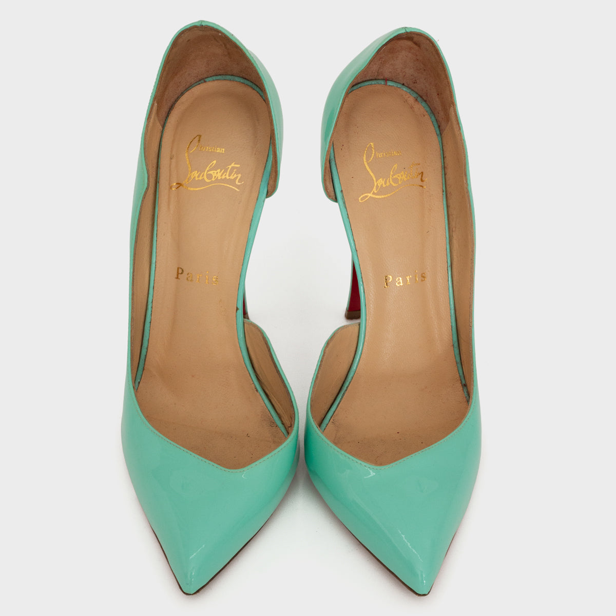 Scarpin Christian Louboutin Wavy Mirage Heel Signature Turquesa Tam. 38