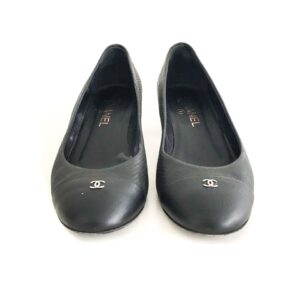 Sapato Chanel Preto com Listras Tam. 39,5