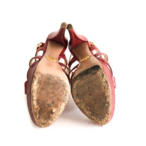 Sandália Prada Couro Vermelha Tam. 37,5