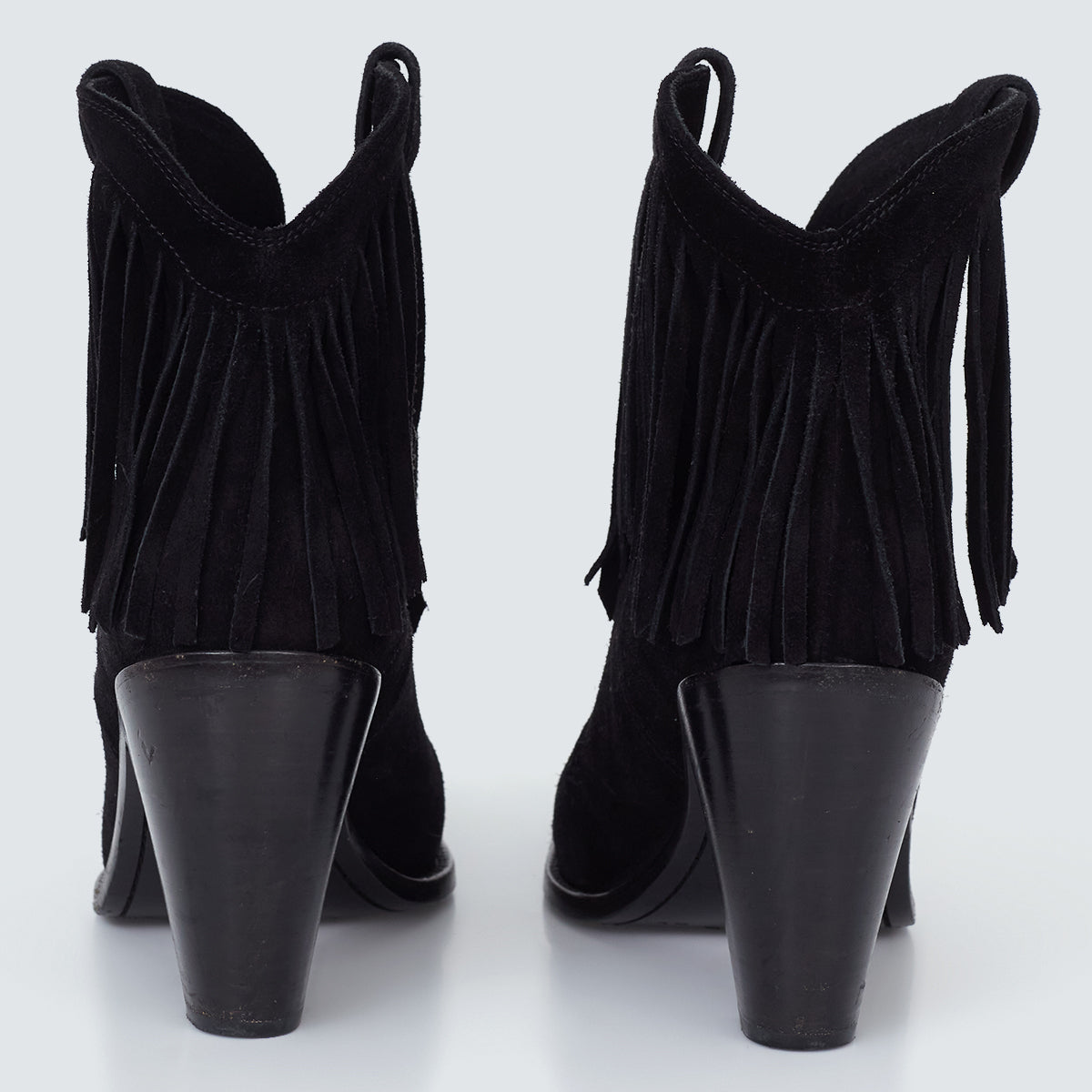 Bota Saint Laurent Franjas Preta Tam. 38 Br