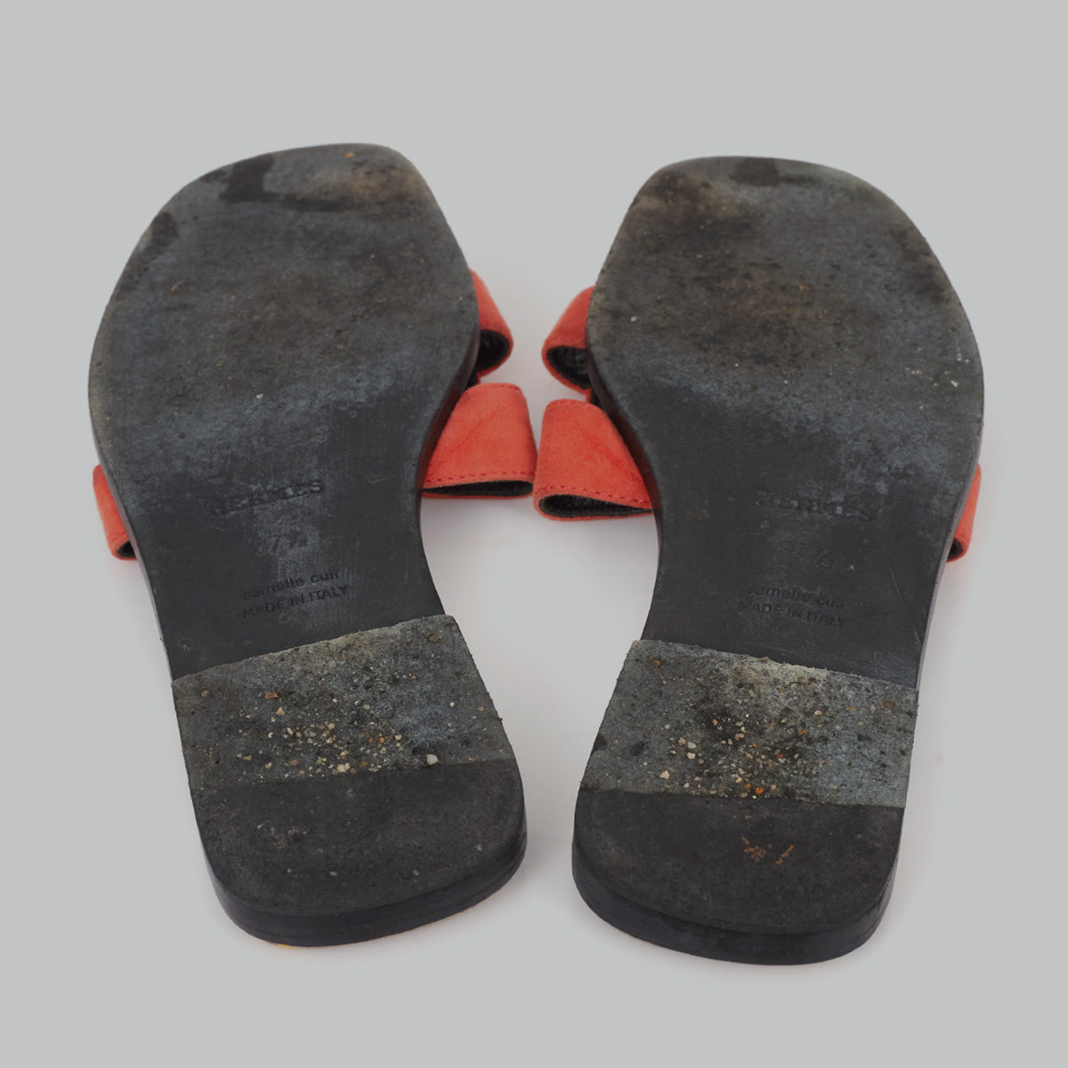 Rasteira Hermès Oran Camurça Coral Tam. 35,5 Br