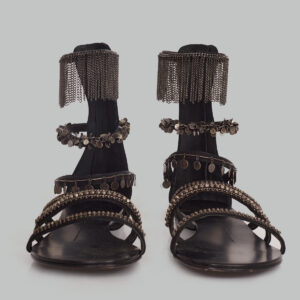 Sandália Gladiadora Giuseppe Zanotti Preta com Metais TAM. 36 BR