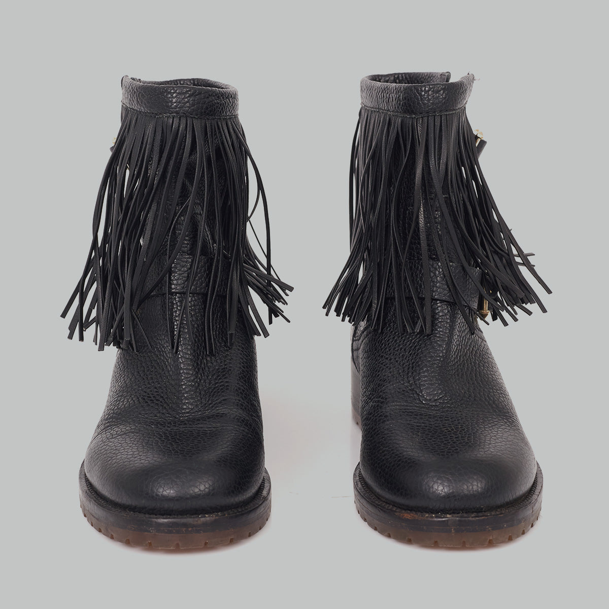 ⁠Bota Valentino Preta Franjas Tam. 38 Br