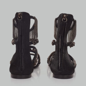 Sandália Gladiadora Giuseppe Zanotti Preta com Metais TAM. 36 BR