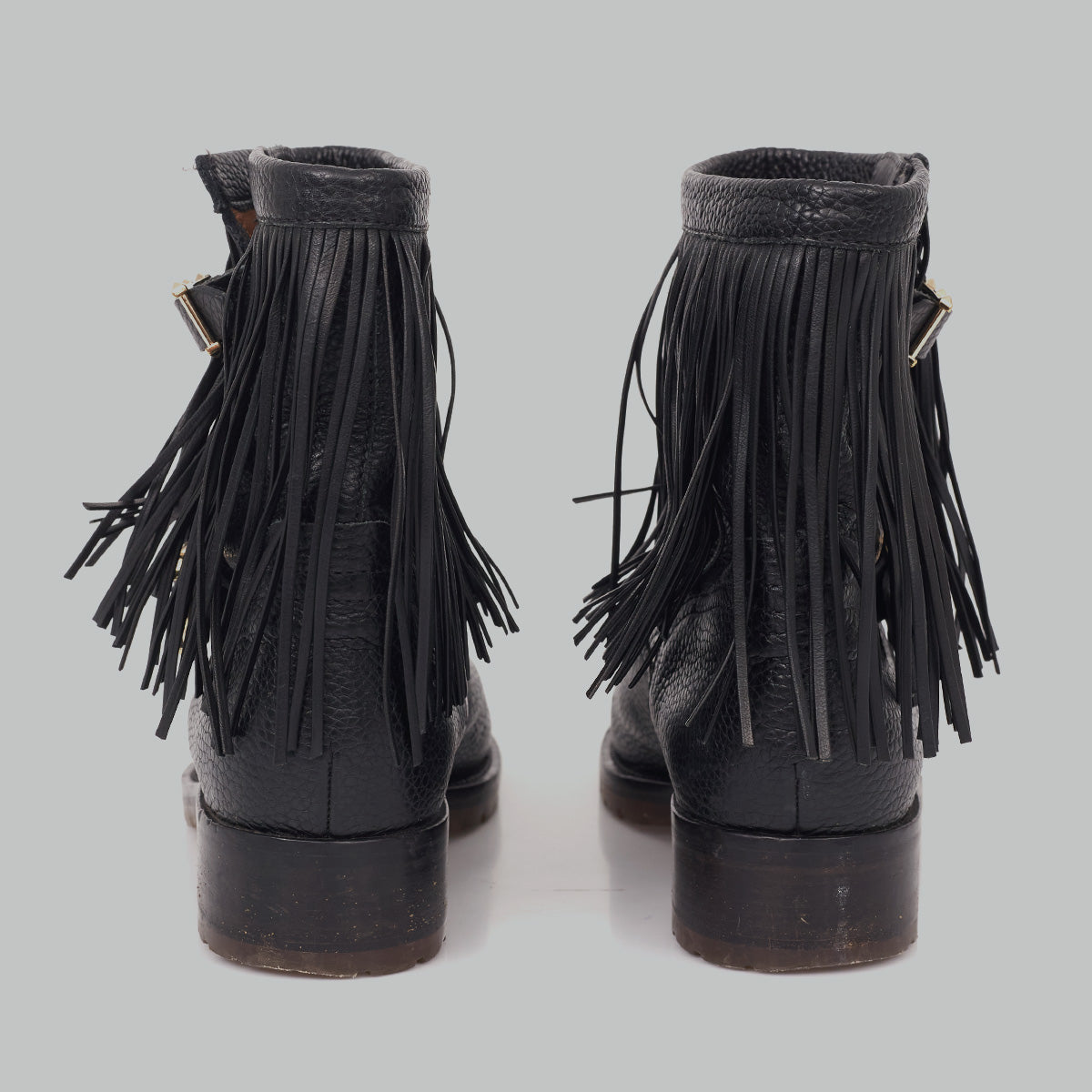 ⁠Bota Valentino Preta Franjas Tam. 38 Br
