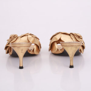 Mule Valentino Flores Dourado Tam. 34 Br