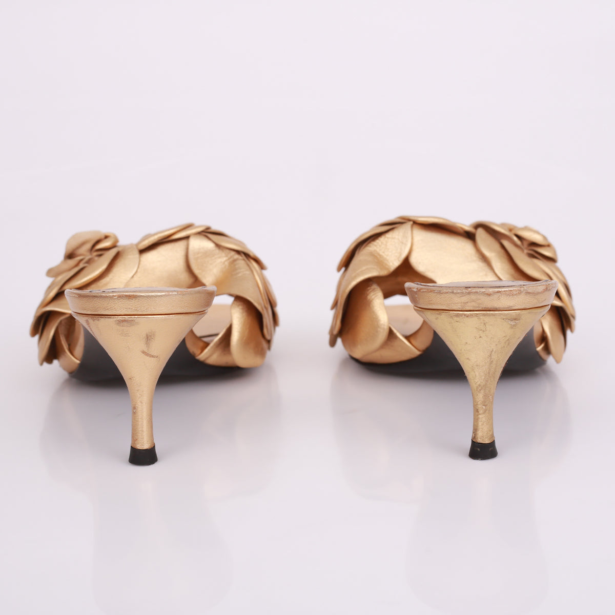 Mule Valentino Flores Dourado Tam. 34 Br