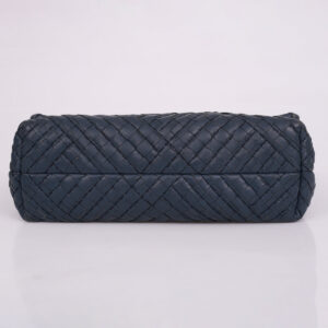 Bolsa Bottega Veneta Olimpia Intrecciato Azul Marinho