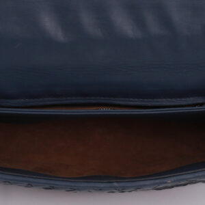 Bolsa Bottega Veneta Olimpia Intrecciato Azul Marinho