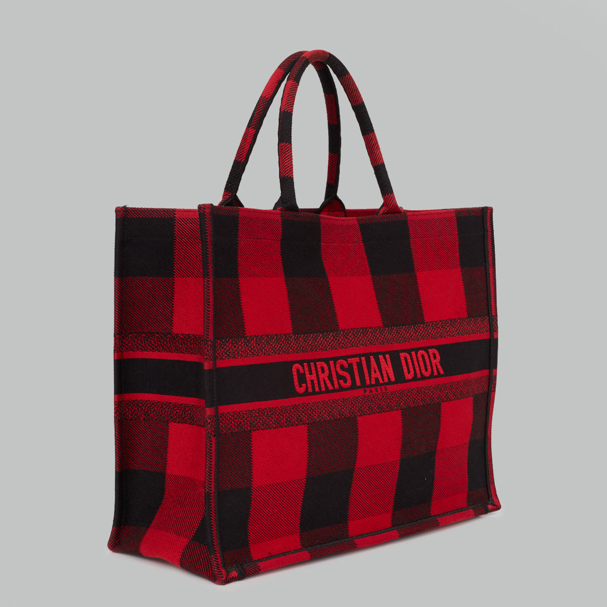 Bolsa Christian Dior Book Tote Xadrez