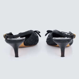 ⁠Scarpin Dolce & Gabbana Trançado Preto Tam. 37,5 BR