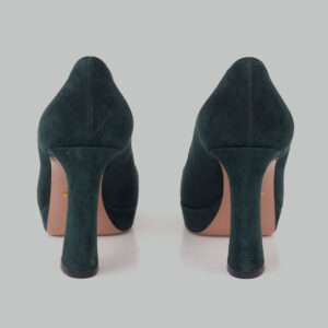 ⁠Sapato Prada Verde Escuro Tam. 38,5 Br