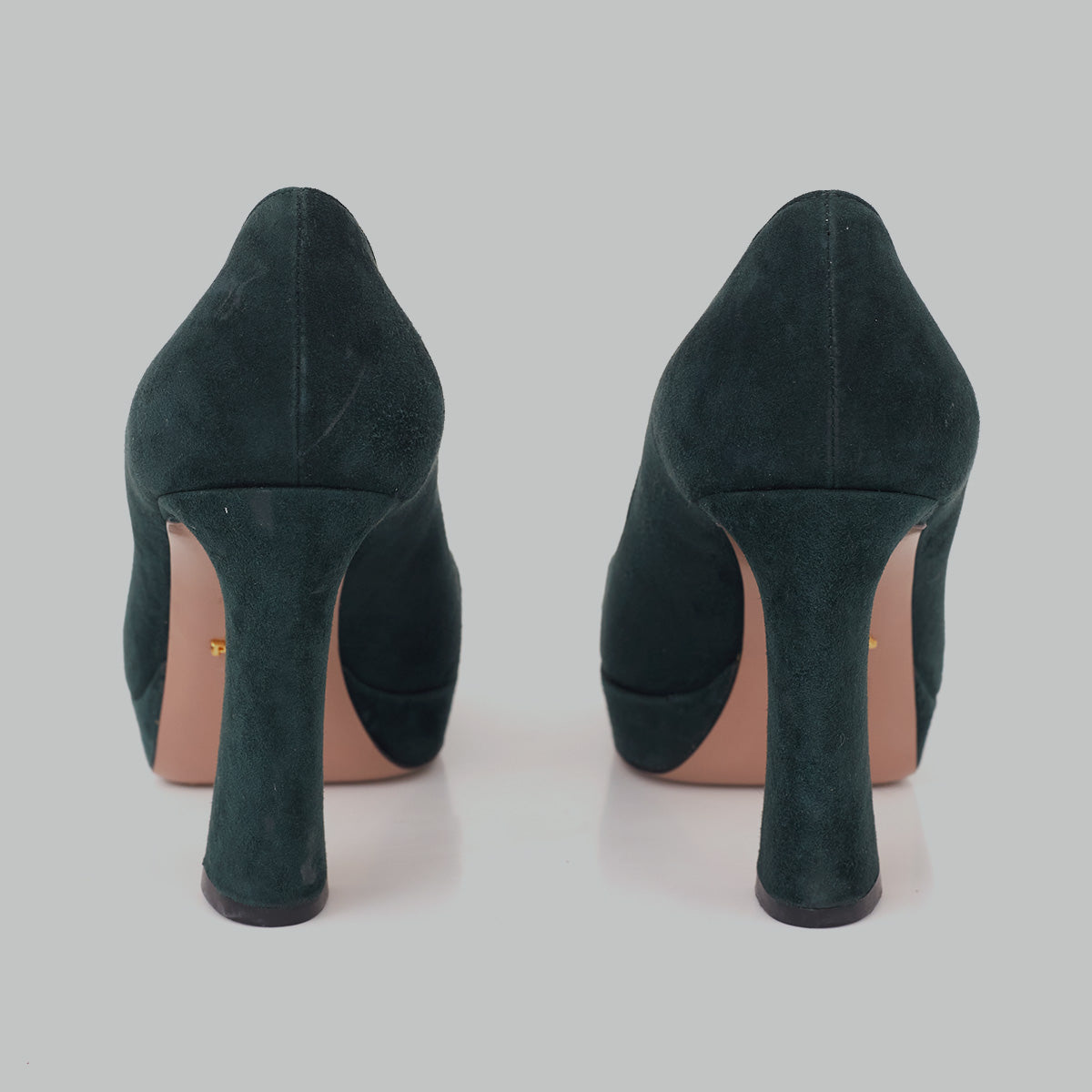 ⁠Sapato Prada Verde Escuro Tam. 38,5 Br