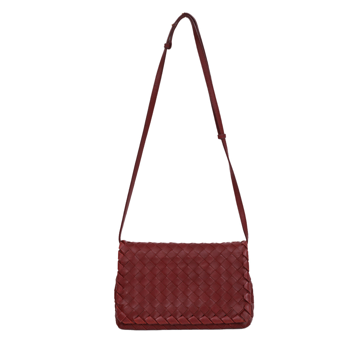 Bolsa Bottega Veneta Intrecciato Flap Vinho