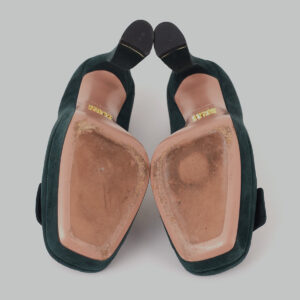 ⁠Sapato Prada Verde Escuro Tam. 38,5 Br
