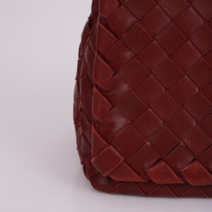 Bolsa Bottega Veneta Intrecciato Flap Vinho