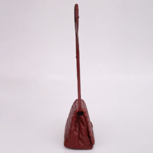 Bolsa Bottega Veneta Intrecciato Flap Vinho