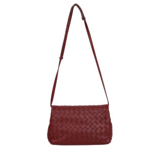 Bolsa Bottega Veneta Intrecciato Flap Vinho