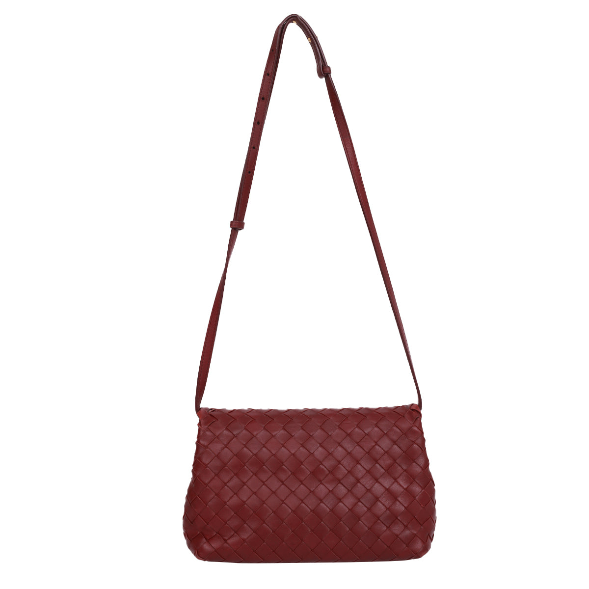 Bolsa Bottega Veneta Intrecciato Flap Vinho