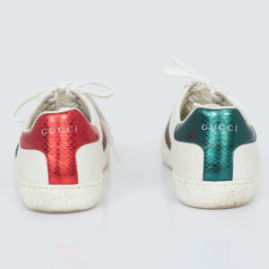 Tênis Gucci Ace Bordado Branco Tam. 38 BR