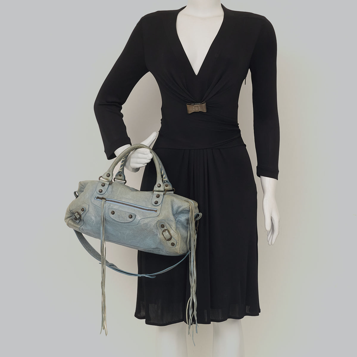 Bolsa Balenciaga Motorcross Turquesa