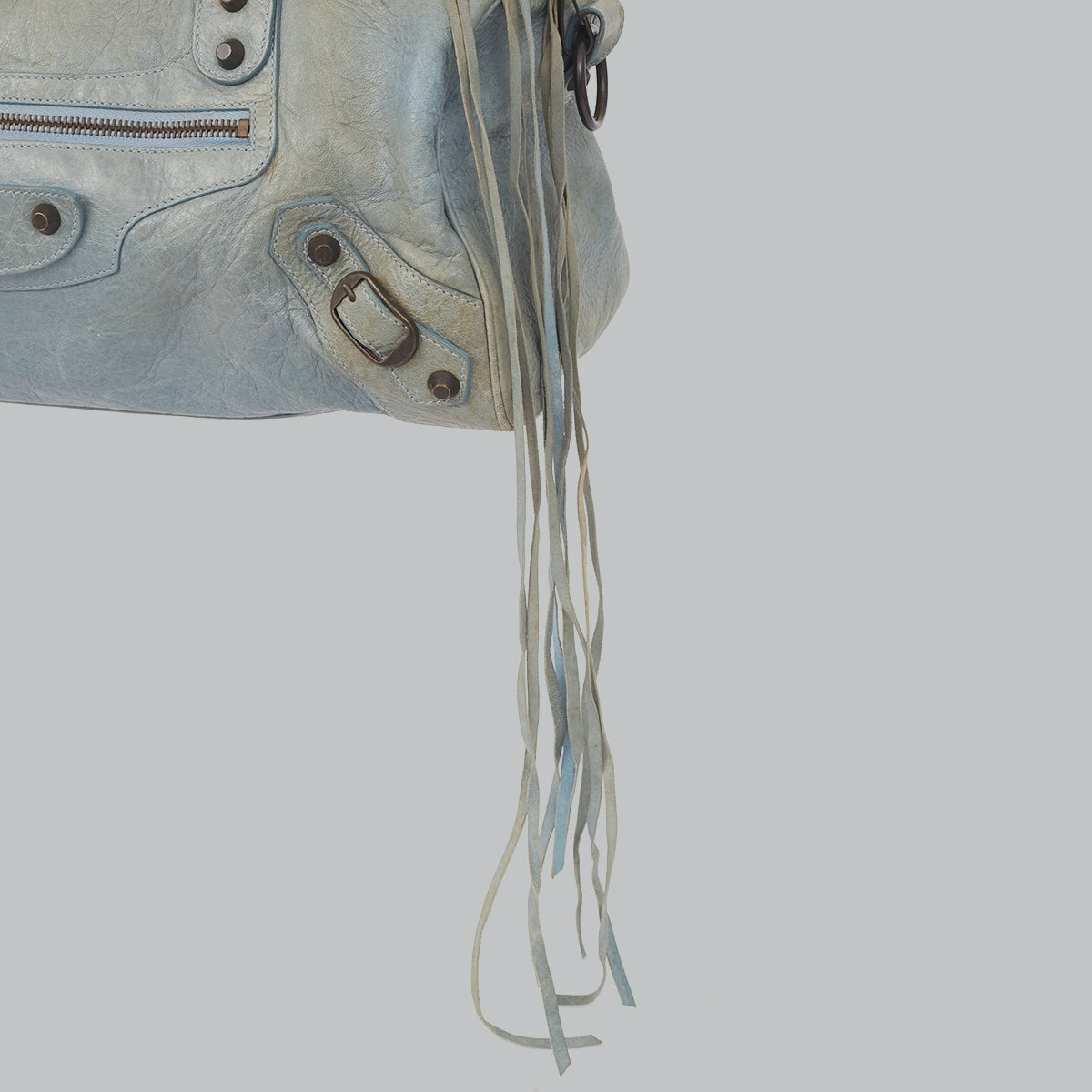 Bolsa Balenciaga Motorcross Turquesa